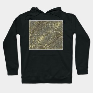 Abstract Fractal Wave Yellow Galaxy Spiral Pattern Hoodie